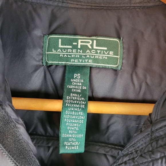 Ralph Lauren Active Down Packable Puffer Coat Jacket‎ Black Size Petite Small - Picture 7 of 9